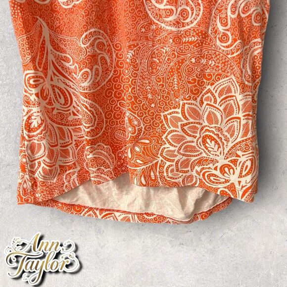 Preowned Ann Taylor Petites Sleeveless Orange V-Neck Top – Size SP - Picture 2 of 6